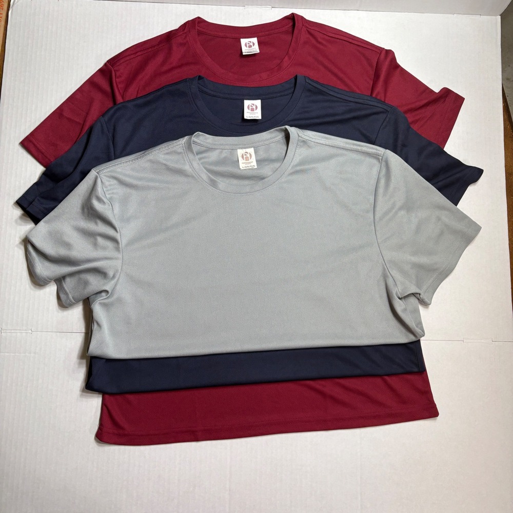 Hanton International Men's L Performance T-Shirt 3-Pack‎ Bundle Activewear EUC